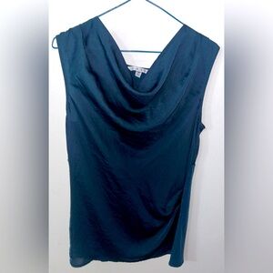 Women’s Cabi sleeveless cowl neck teal blouse